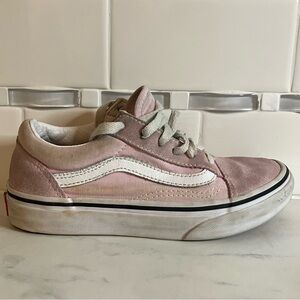 Vans Pink and White suede Sneakers. Preloved